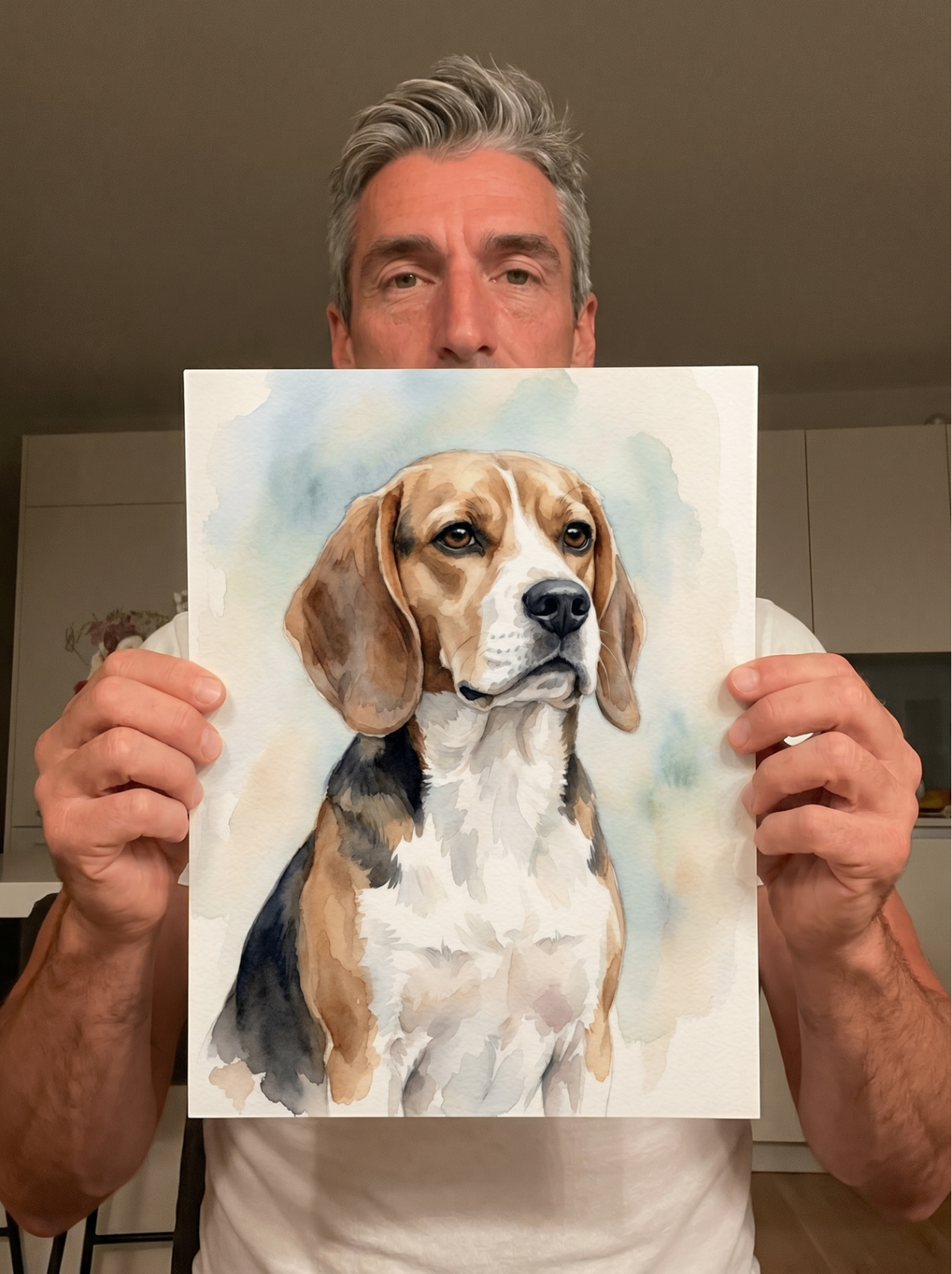 Tom & Baxter holding their print